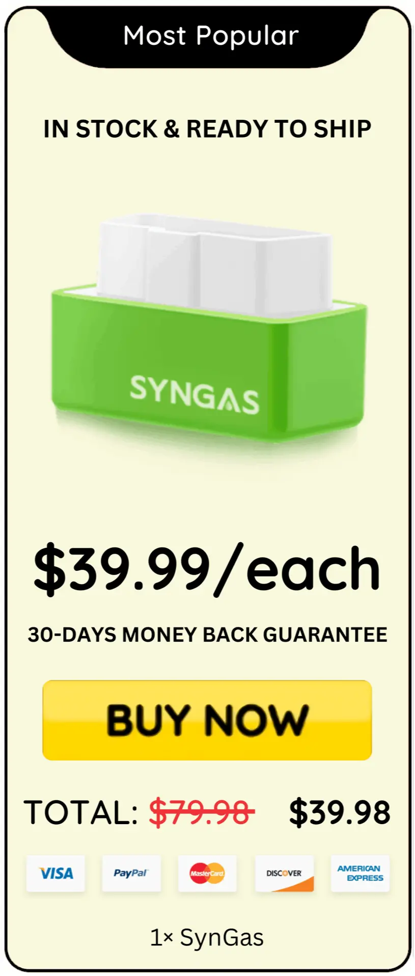 SynGas OBD Fuel Saver offer price